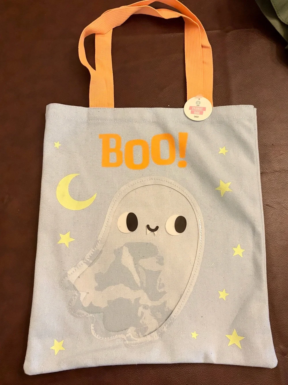 6 for $10 Kids Halloween 'Boo!' Ghost Tote Bag - Orange Handles